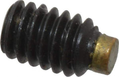 Made in USA - #8-32 UNC, 1/4" Length of Thread, Soft Tip Point Set Screw - Grade 8 Alloy Steel - Apex Tool & Supply