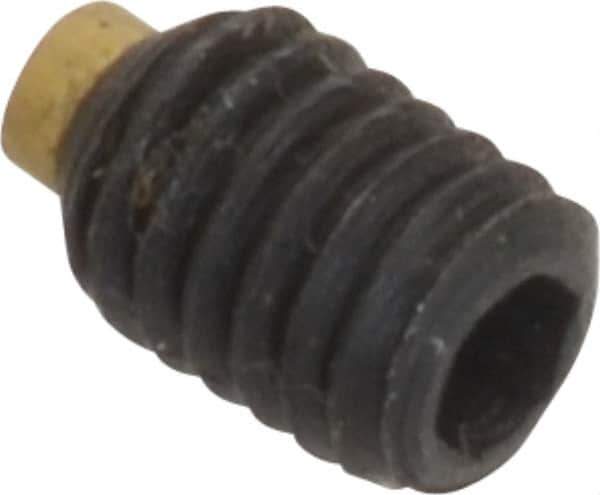 Made in USA - #10-32 UNF, 1/4" Length of Thread, Soft Tip Point Set Screw - Grade 8 Alloy Steel - Apex Tool & Supply