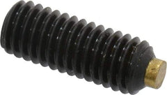 Made in USA - #10-32 UNF, 1/2" Length of Thread, Soft Tip Point Set Screw - Grade 8 Alloy Steel - Apex Tool & Supply
