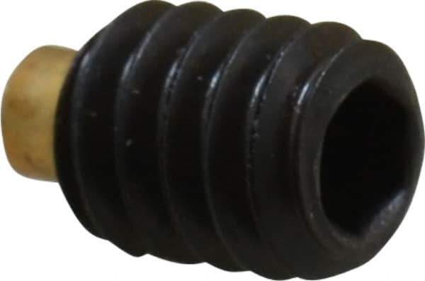 Made in USA - 1/4-20 UNC, 5/16" Length of Thread, Soft Tip Point Set Screw - Grade 8 Alloy Steel - Apex Tool & Supply