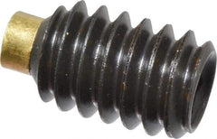 Made in USA - 1/4-20 UNC, 3/8" Length of Thread, Soft Tip Point Set Screw - Grade 8 Alloy Steel - Apex Tool & Supply
