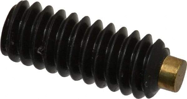 Made in USA - 1/4-20 UNC, 5/8" Length of Thread, Soft Tip Point Set Screw - Grade 8 Alloy Steel - Apex Tool & Supply