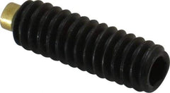 Made in USA - 1/4-20 UNC, 3/4" Length of Thread, Soft Tip Point Set Screw - Grade 8 Alloy Steel - Apex Tool & Supply