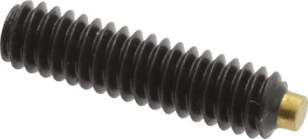 Made in USA - 1/4-20 UNC, 1" Length of Thread, Soft Tip Point Set Screw - Grade 8 Alloy Steel - Apex Tool & Supply