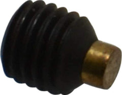 Made in USA - 1/4-28 UNF, 1/4" Length of Thread, Soft Tip Point Set Screw - Grade 8 Alloy Steel - Apex Tool & Supply