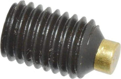 Made in USA - 1/4-28 UNF, 3/8" Length of Thread, Soft Tip Point Set Screw - Grade 8 Alloy Steel - Apex Tool & Supply
