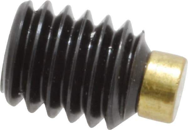 Made in USA - 5/16-18 UNC, 3/8" Length of Thread, Soft Tip Point Set Screw - Grade 8 Alloy Steel - Apex Tool & Supply