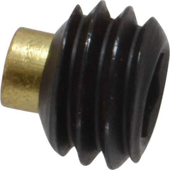 Made in USA - 3/8-16 UNC, 1/4" Length of Thread, Soft Tip Point Set Screw - Grade 8 Alloy Steel - Apex Tool & Supply