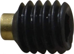 Made in USA - 3/8-16 UNC, 3/8" Length of Thread, Soft Tip Point Set Screw - Grade 8 Alloy Steel - Apex Tool & Supply
