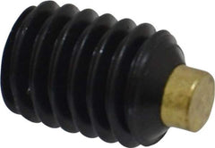 Made in USA - 3/8-16 UNC, 1/2" Length of Thread, Soft Tip Point Set Screw - Grade 8 Alloy Steel - Apex Tool & Supply