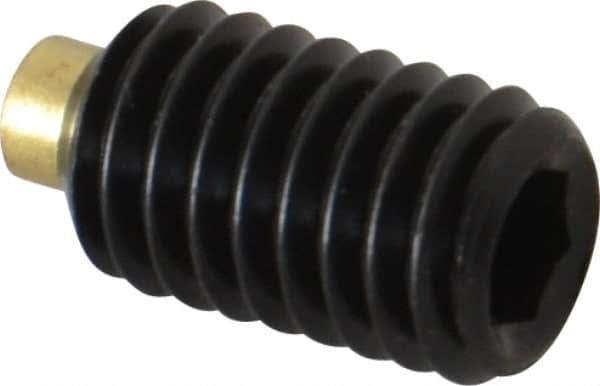 Made in USA - 3/8-16 UNC, 5/8" Length of Thread, Soft Tip Point Set Screw - Grade 8 Alloy Steel - Apex Tool & Supply