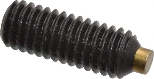 Made in USA - 3/8-16 UNC, 1" Length of Thread, Soft Tip Point Set Screw - Grade 8 Alloy Steel - Apex Tool & Supply