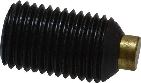 Made in USA - 3/8-24 UNF, 5/8" Length of Thread, Soft Tip Point Set Screw - Grade 8 Alloy Steel - Apex Tool & Supply
