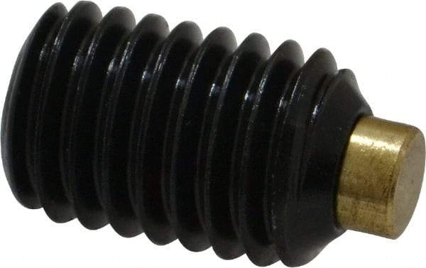 Made in USA - 1/2-13 UNC, 3/4" Length of Thread, Soft Tip Point Set Screw - Grade 8 Alloy Steel - Apex Tool & Supply