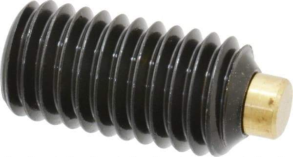 Made in USA - 1/2-13 UNC, 1" Length of Thread, Soft Tip Point Set Screw - Grade 8 Alloy Steel - Apex Tool & Supply
