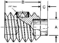 Made in USA - 3/8-16 UNC, 3/4" Length of Thread, Soft Tip Point Set Screw - Grade 18-8 Stainless Steel - Apex Tool & Supply