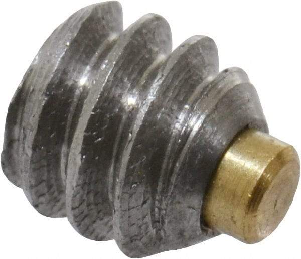 Made in USA - #6-32 UNC, 1/8" Length of Thread, Soft Tip Point Set Screw - Grade 18-8 Stainless Steel - Apex Tool & Supply