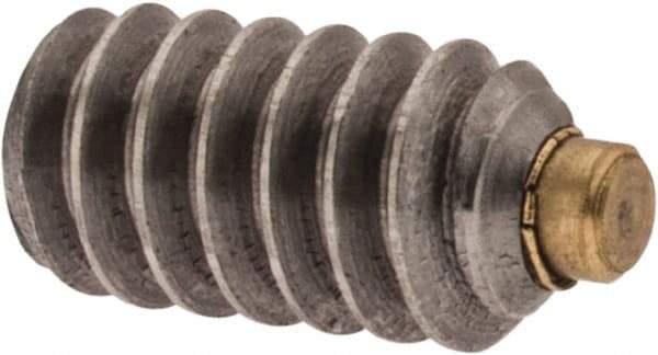 Made in USA - #6-32 UNC, 1/4" Length of Thread, Soft Tip Point Set Screw - Grade 18-8 Stainless Steel - Apex Tool & Supply