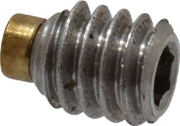 Made in USA - #8-32 UNC, 3/16" Length of Thread, Soft Tip Point Set Screw - Grade 18-8 Stainless Steel - Apex Tool & Supply