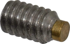 Made in USA - #8-32 UNC, 1/4" Length of Thread, Soft Tip Point Set Screw - Grade 18-8 Stainless Steel - Apex Tool & Supply