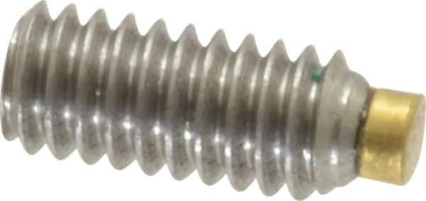 Made in USA - #8-32 UNC, 3/8" Length of Thread, Soft Tip Point Set Screw - Grade 18-8 Stainless Steel - Apex Tool & Supply
