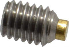 Made in USA - #10-32 UNF, 1/4" Length of Thread, Soft Tip Point Set Screw - Grade 18-8 Stainless Steel - Apex Tool & Supply