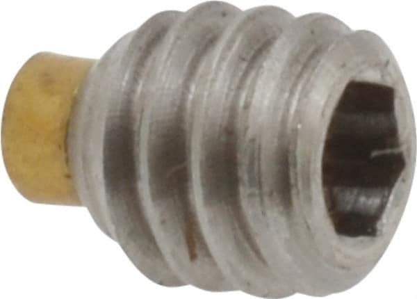 Made in USA - 1/4-20 UNC, 1/4" Length of Thread, Soft Tip Point Set Screw - Grade 18-8 Stainless Steel - Apex Tool & Supply