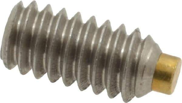 Made in USA - 1/4-20 UNC, 1/2" Length of Thread, Soft Tip Point Set Screw - Grade 18-8 Stainless Steel - Apex Tool & Supply
