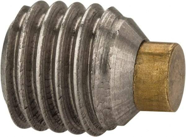 Made in USA - 1/4-28 UNF, 1/4" Length of Thread, Soft Tip Point Set Screw - Grade 18-8 Stainless Steel - Apex Tool & Supply