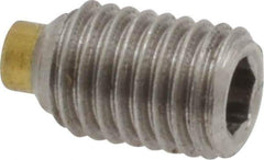 Made in USA - 1/4-28 UNF, 3/8" Length of Thread, Soft Tip Point Set Screw - Grade 18-8 Stainless Steel - Apex Tool & Supply