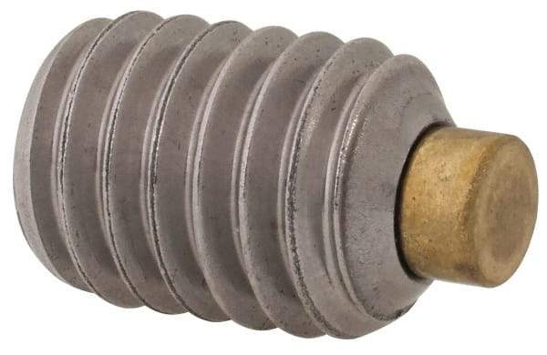 Made in USA - 3/8-16 UNC, 1/2" Length of Thread, Soft Tip Point Set Screw - Grade 18-8 Stainless Steel - Apex Tool & Supply