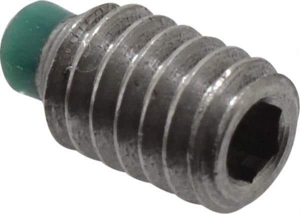 Made in USA - #8-32 UNC, 1/4" Length of Thread, Soft Tip Point Set Screw - Grade 18-8 Stainless Steel - Apex Tool & Supply