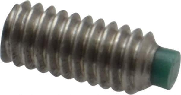 Made in USA - #8-32 UNC, 3/8" Length of Thread, Soft Tip Point Set Screw - Grade 18-8 Stainless Steel - Apex Tool & Supply