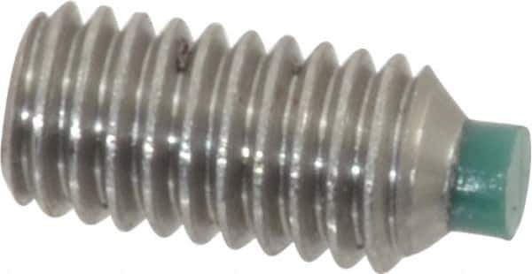Made in USA - #10-32 UNF, 3/8" Length of Thread, Soft Tip Point Set Screw - Grade 18-8 Stainless Steel - Apex Tool & Supply