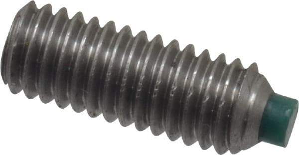 Made in USA - #10-32 UNF, 1/2" Length of Thread, Soft Tip Point Set Screw - Grade 18-8 Stainless Steel - Apex Tool & Supply