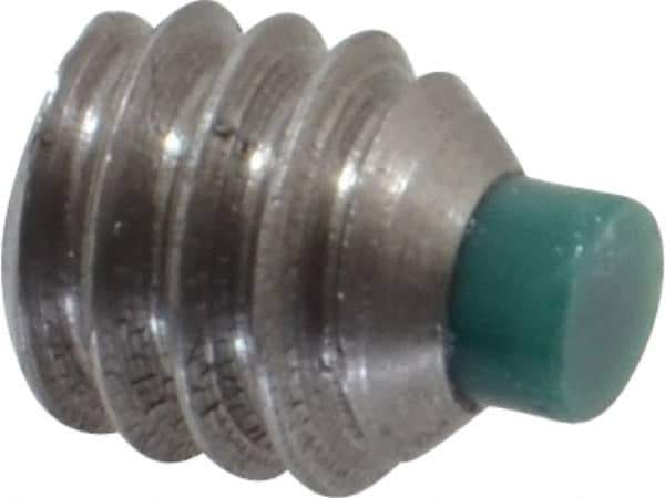 Made in USA - 1/4-20 UNC, 1/4" Length of Thread, Soft Tip Point Set Screw - Grade 18-8 Stainless Steel - Apex Tool & Supply
