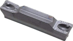 Iscar - 3003GRIP Y Grade IC908, 3mm Cutting Width Carbide Grooving Insert - 1.8mm Max Depth of Cut, Neutral, 0.3mm Corner Radius, TiAlN Finish - Apex Tool & Supply