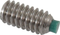 Made in USA - 1/4-20 UNC, 1/2" Length of Thread, Soft Tip Point Set Screw - Grade 18-8 Stainless Steel - Apex Tool & Supply