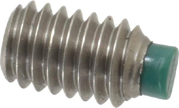 Made in USA - 5/16-18 UNC, 1/2" Length of Thread, Soft Tip Point Set Screw - Grade 18-8 Stainless Steel - Apex Tool & Supply