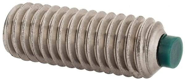 Made in USA - 3/8-16 UNC, 1" Length of Thread, Soft Tip Point Set Screw - Grade 18-8 Stainless Steel - Apex Tool & Supply