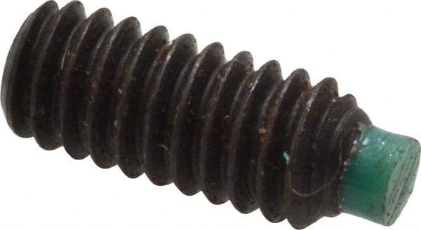 Made in USA - #8-32 UNC, 3/8" Length of Thread, Soft Tip Point Set Screw - Grade 8 Alloy Steel - Apex Tool & Supply