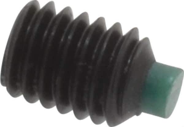 Made in USA - #10-32 UNF, 1/4" Length of Thread, Soft Tip Point Set Screw - Grade 8 Alloy Steel - Apex Tool & Supply