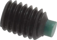 Made in USA - #10-32 UNF, 1/4" Length of Thread, Soft Tip Point Set Screw - Grade 8 Alloy Steel - Apex Tool & Supply