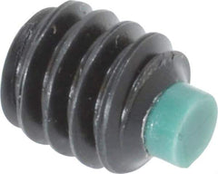 Made in USA - 1/4-20 UNC, 1/4" Length of Thread, Soft Tip Point Set Screw - Grade 8 Alloy Steel - Apex Tool & Supply