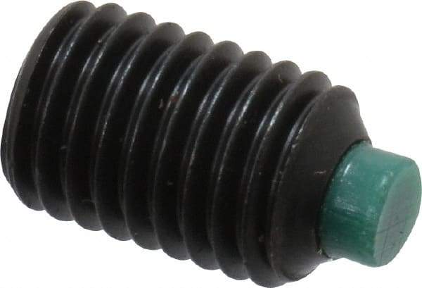 Made in USA - 1/4-28 UNF, 3/8" Length of Thread, Soft Tip Point Set Screw - Grade 8 Alloy Steel - Apex Tool & Supply