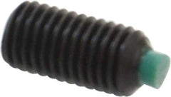 Made in USA - 1/4-28 UNF, 1/2" Length of Thread, Soft Tip Point Set Screw - Grade 8 Alloy Steel - Apex Tool & Supply