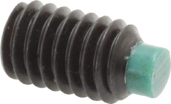 Made in USA - 5/16-18 UNC, 1/2" Length of Thread, Soft Tip Point Set Screw - Grade 8 Alloy Steel - Apex Tool & Supply