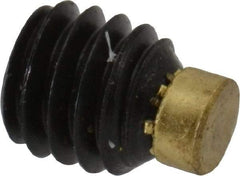Made in USA - M4, 4mm Length of Thread, Soft Tip Point Set Screw - Grade 8 Alloy Steel - Apex Tool & Supply