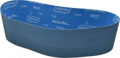 Norton - 4" Wide x 36" OAL, 180 Grit, Zirconia Alumina Abrasive Belt - Zirconia Alumina, Very Fine, Coated, X Weighted Cloth Backing, Series R823 - Apex Tool & Supply