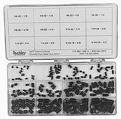 Made in USA - 144 Piece, M4x0.70 to M10x1.50, Alloy Steel Set Screw Assortment - Hex Head, Hex Socket Drive, 4 to 16mm Long - Apex Tool & Supply
